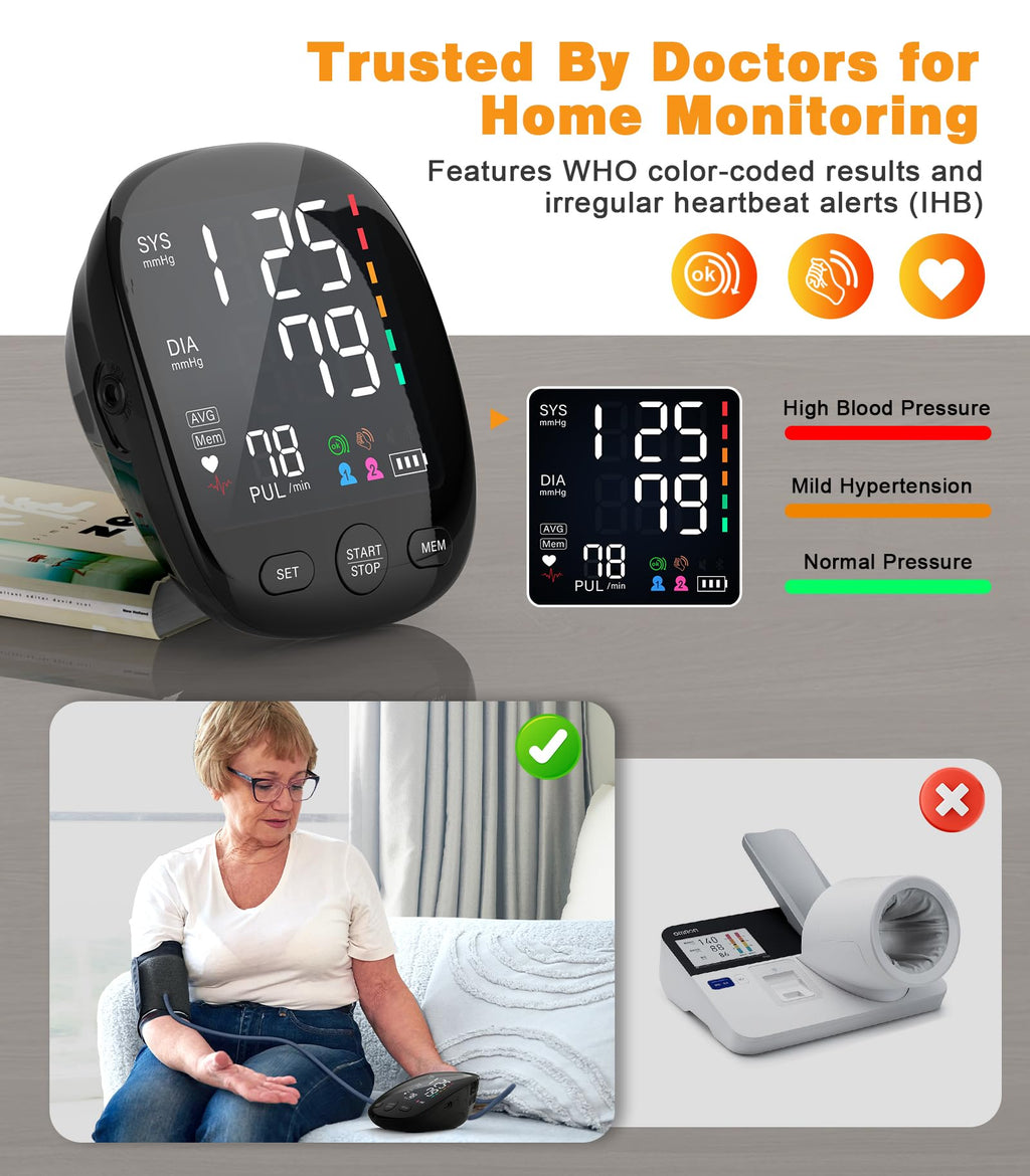 Upper Arm Blood Pressure Monitor with Dual User 240 Memory Sets I203