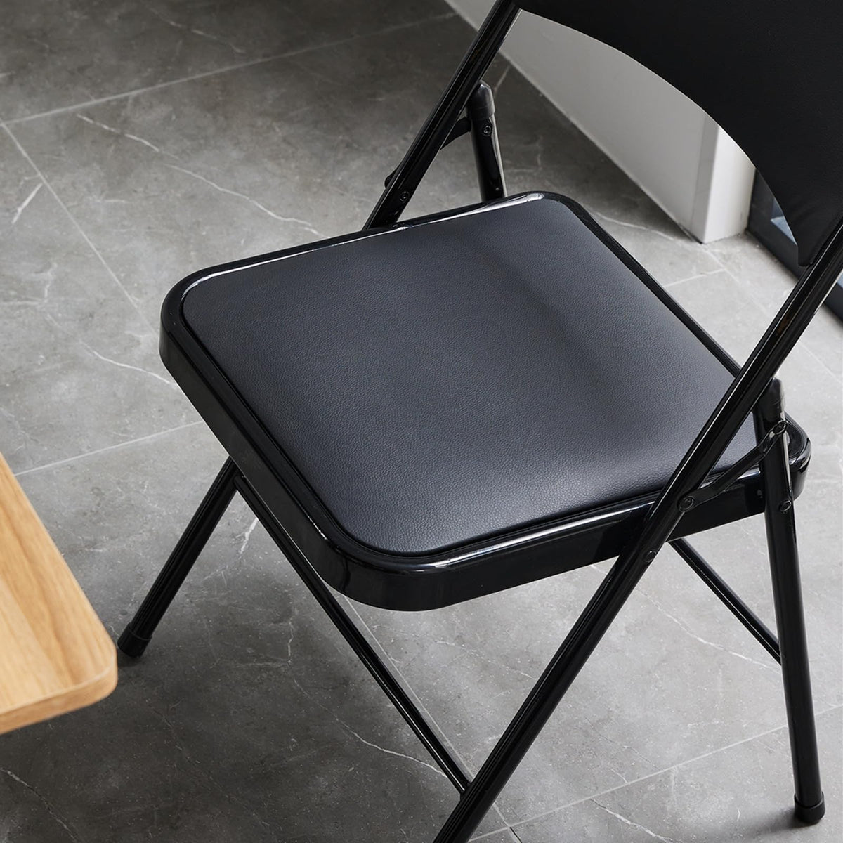 Black Folding Chairs with Padded Seats, 10 Pack C7595