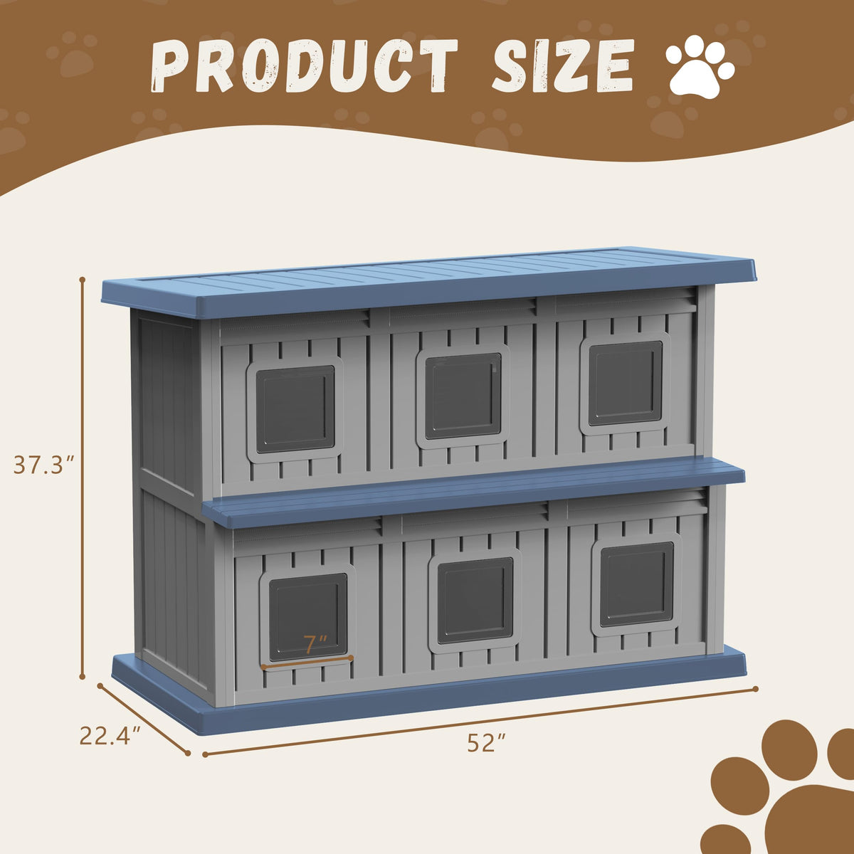 Resin Double-Decker Outdoor Cat House H379
