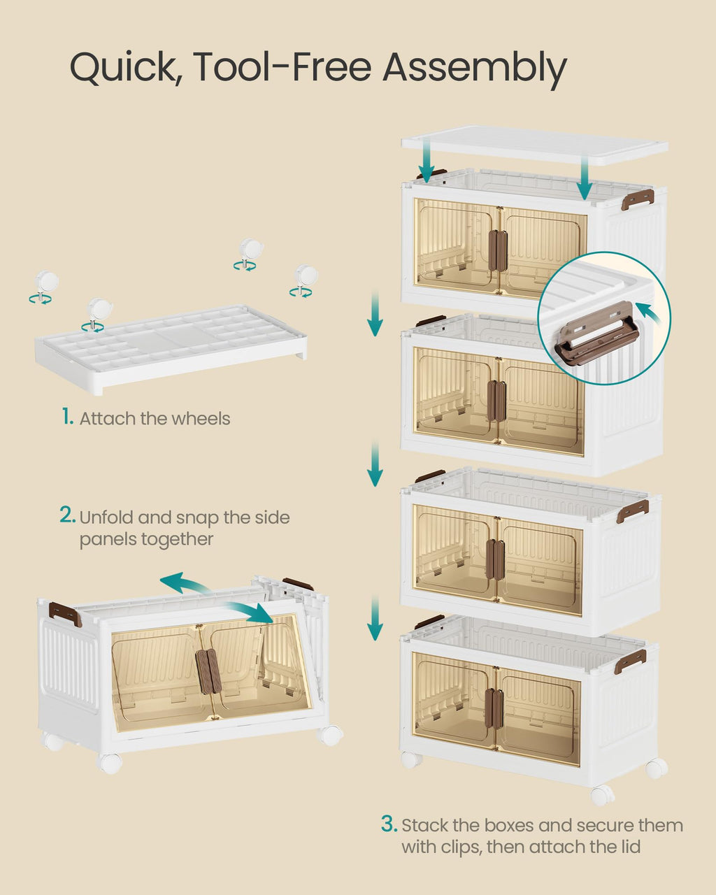 48QT Stackable Storage Bins with Lid B265316