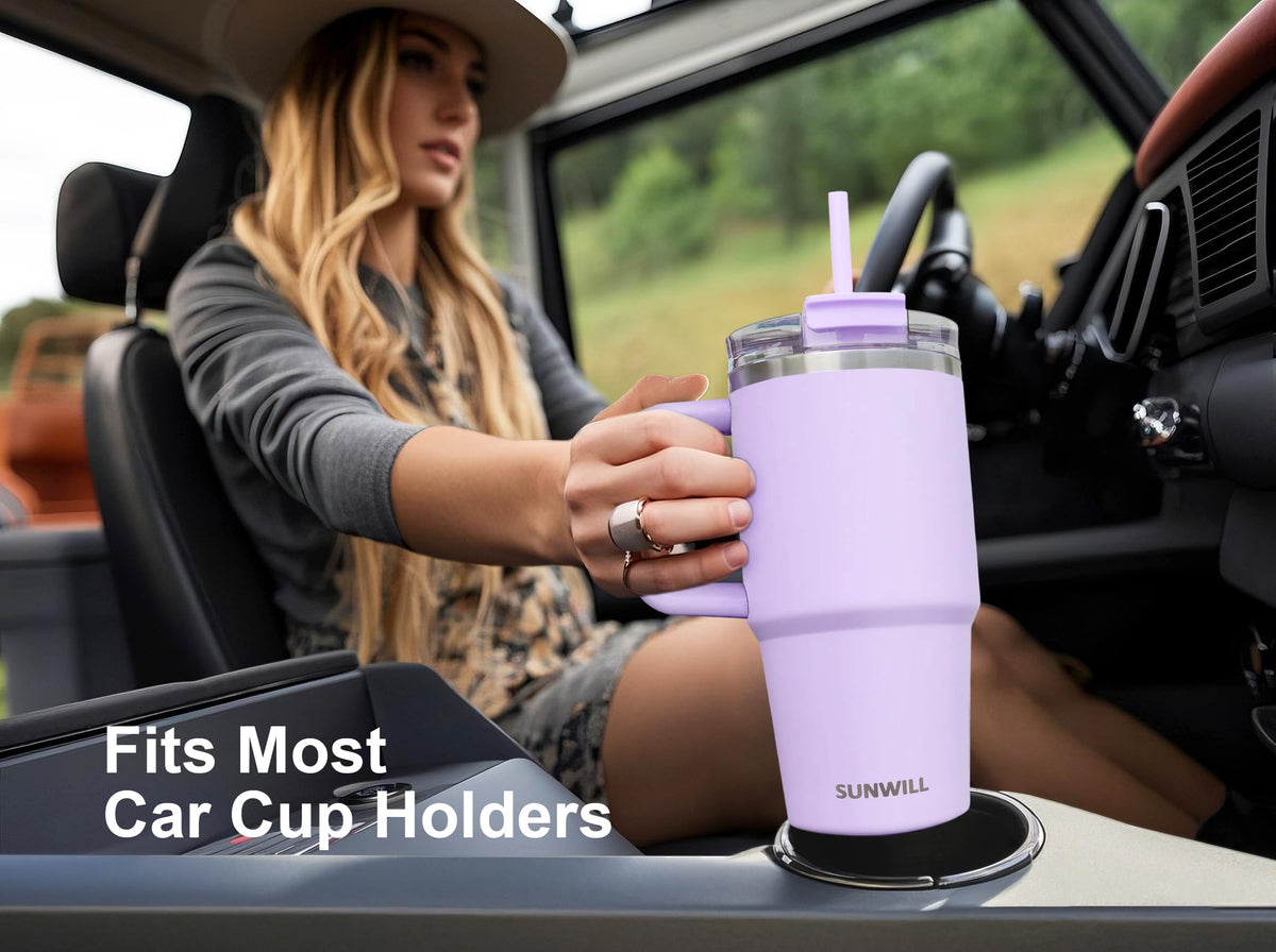 20 oz Insulated Stainless Steel Tumbler with Handle and Straw V836142
