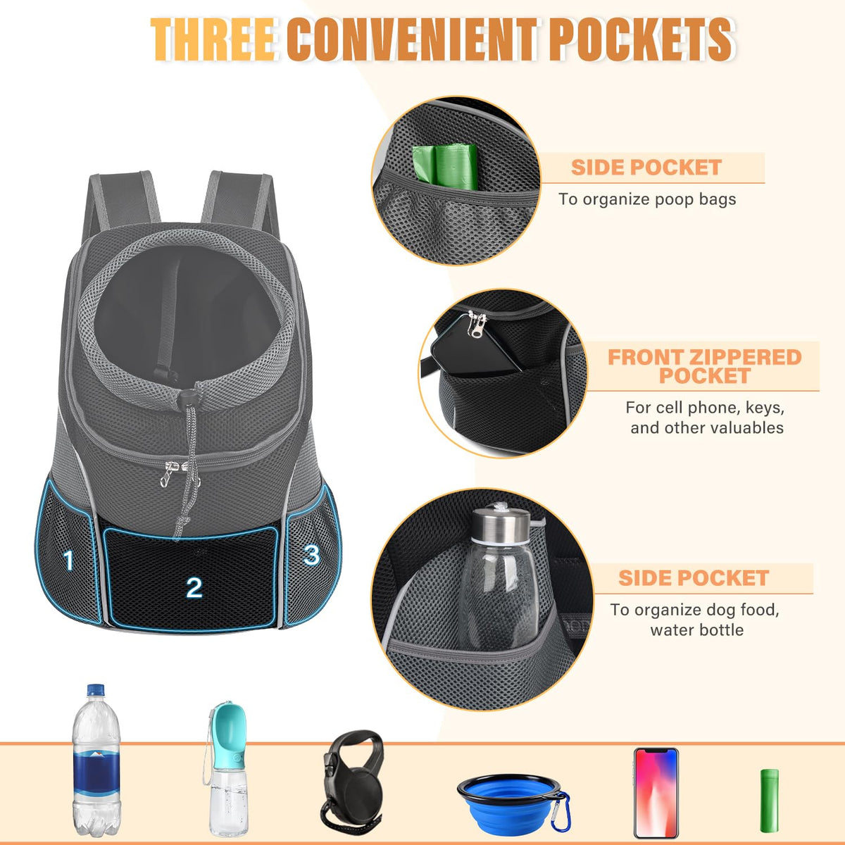 Adjustable Breathable Dog Carrier Backpack A3372