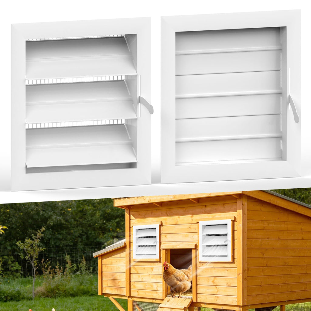 Adjustable Aluminum Alloy Chicken Coop Vent with Screen Mesh Y5273
