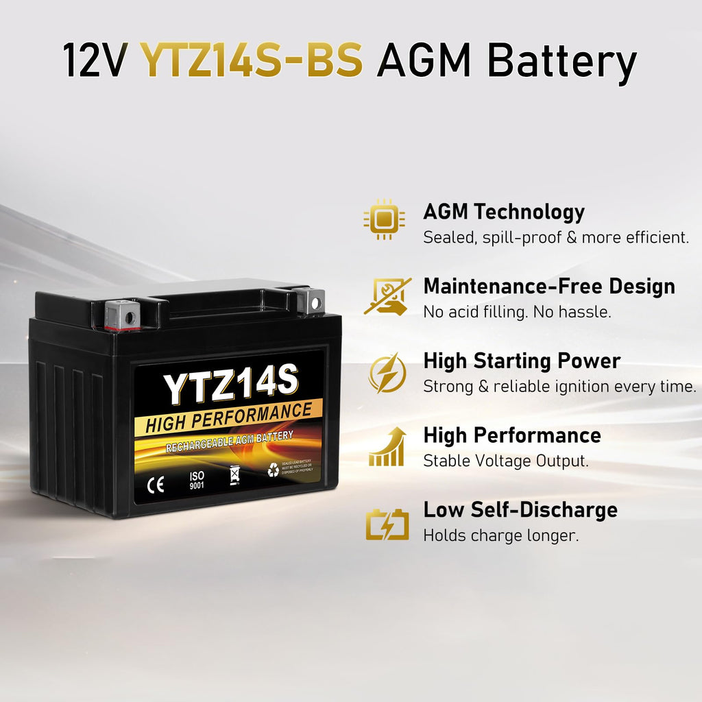 12V 11.2Ah AGM Sealed Motorcycle Battery W775265