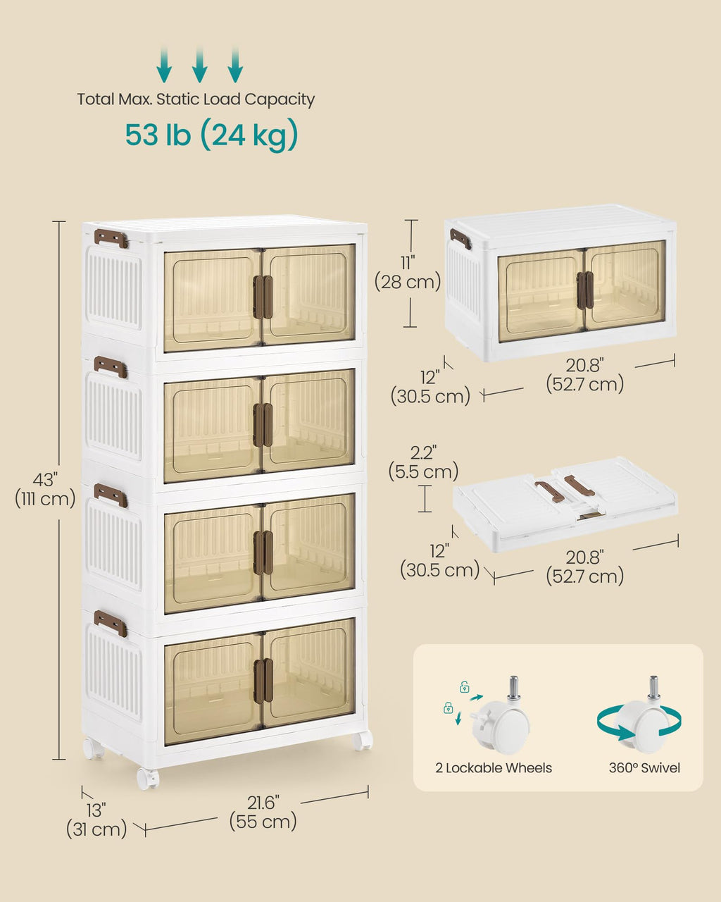 48QT Stackable Storage Bins with Lid B265316
