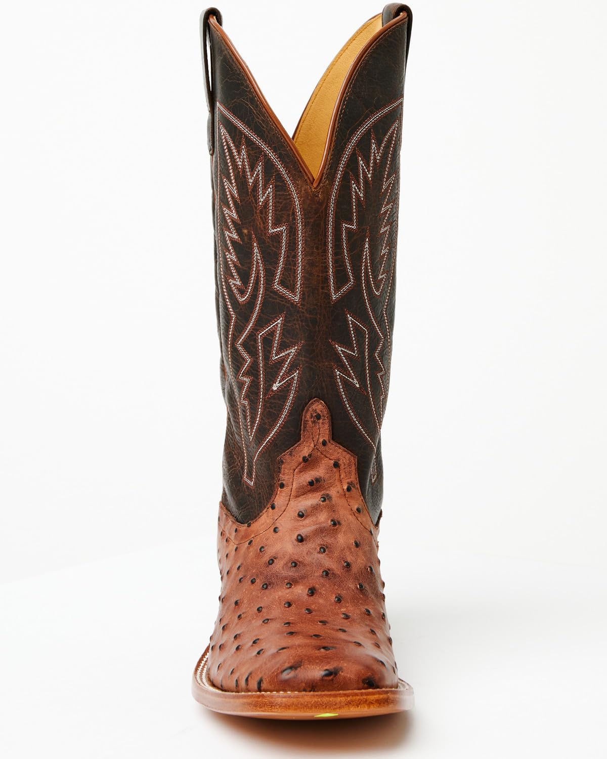 Cognac Ostrich Print Tall Western Boots G10001