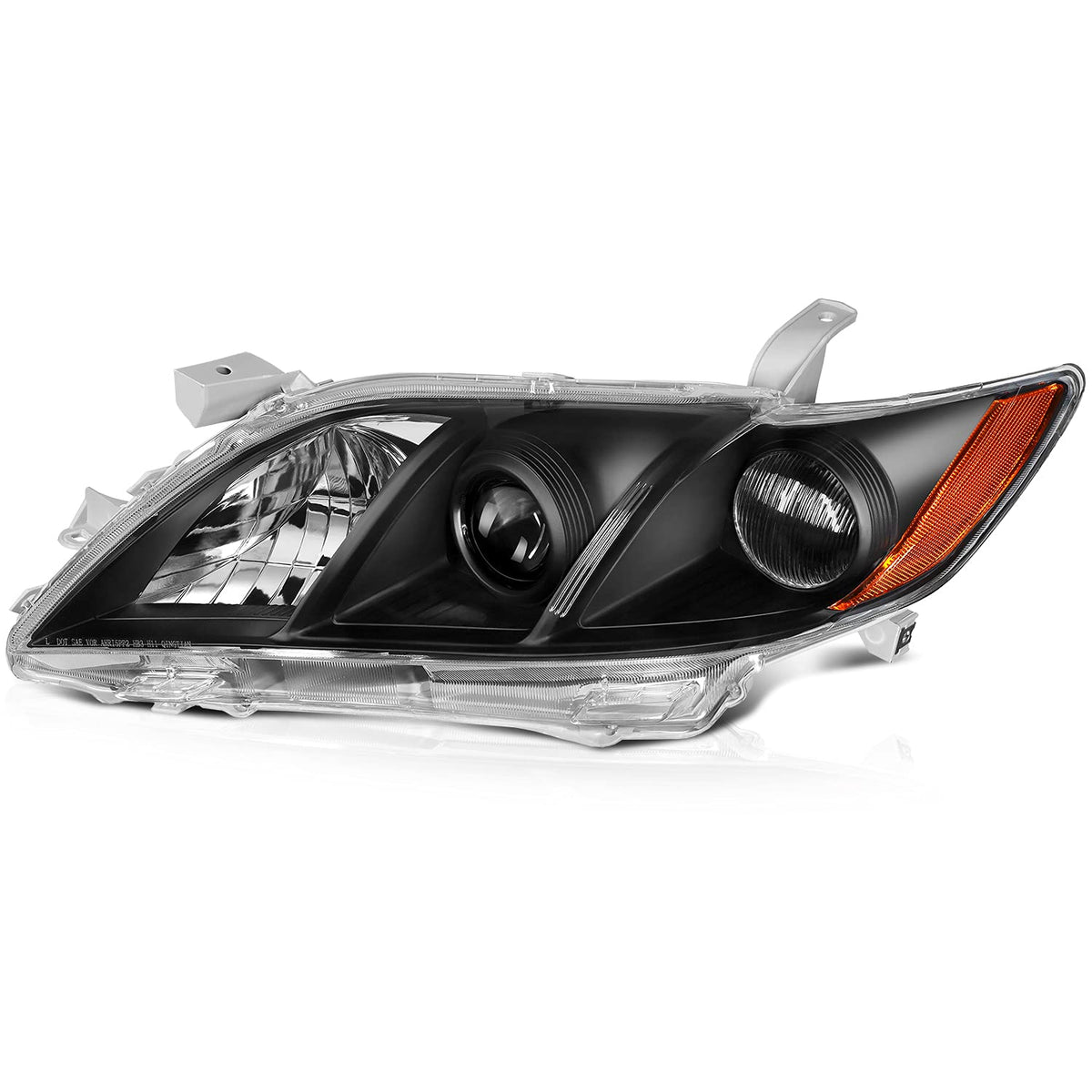 Black Housing Amber Reflector Clear Lens Headlight Assemblies S35160