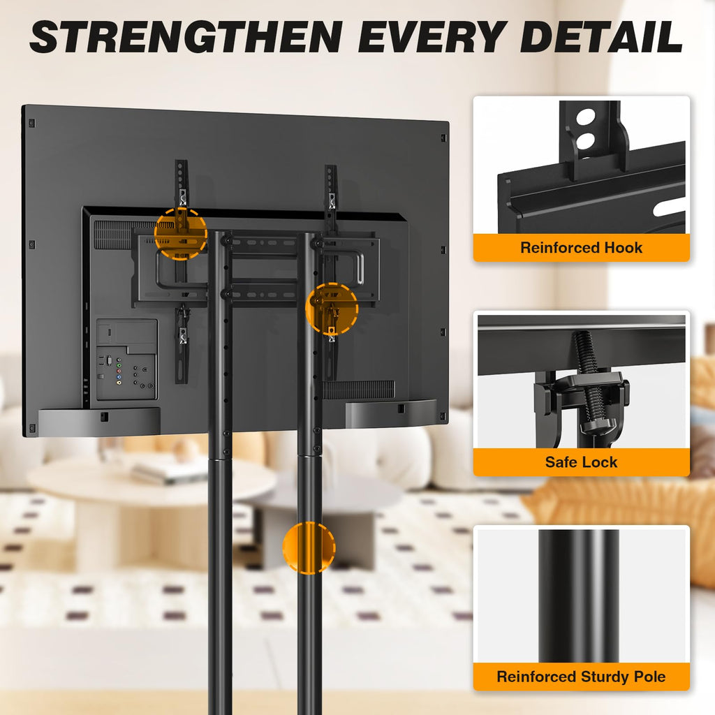 Dual-Pole Rolling TV Stand for 32-75 inch TVs V600