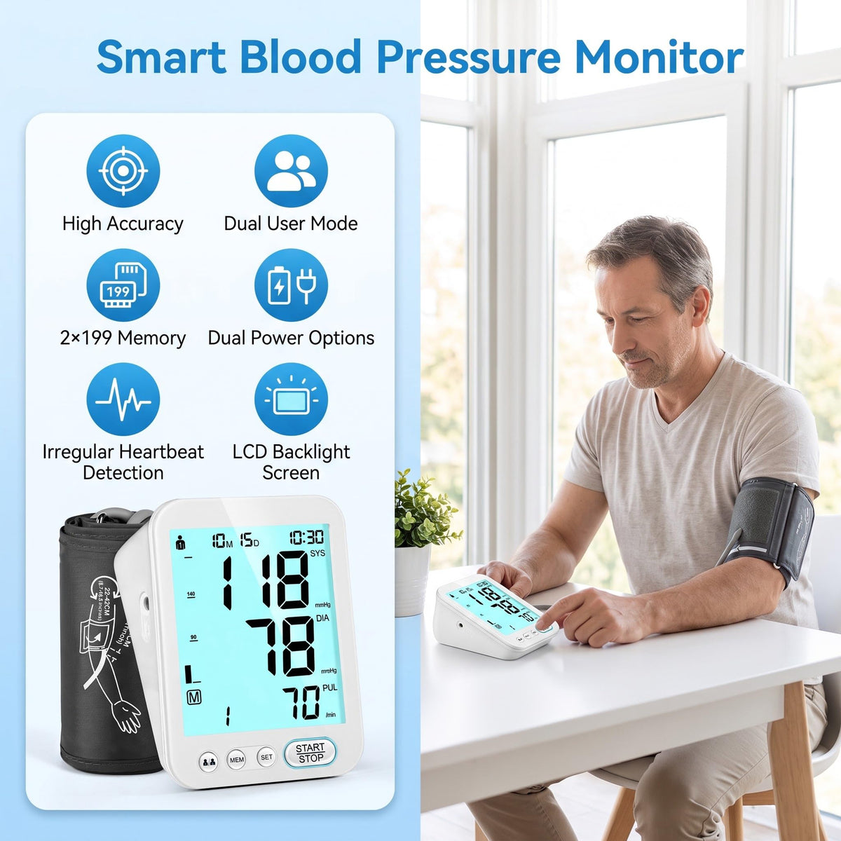 Blood Pressure Monitor Upper Arm with Storage Bag U29191