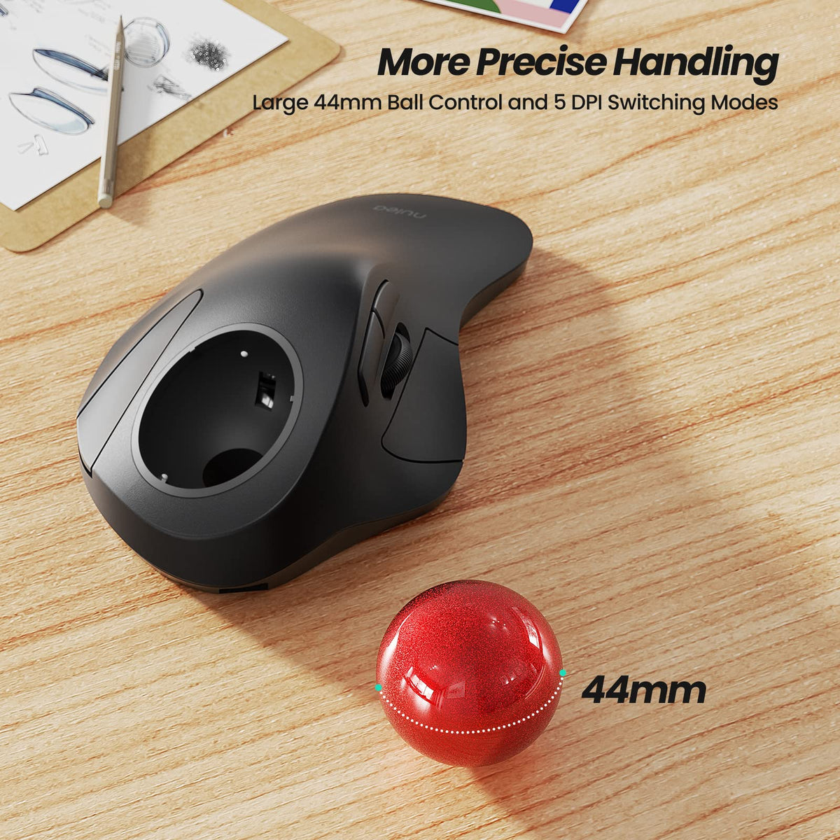 Wireless Trackball Mouse Ergonomic J9342