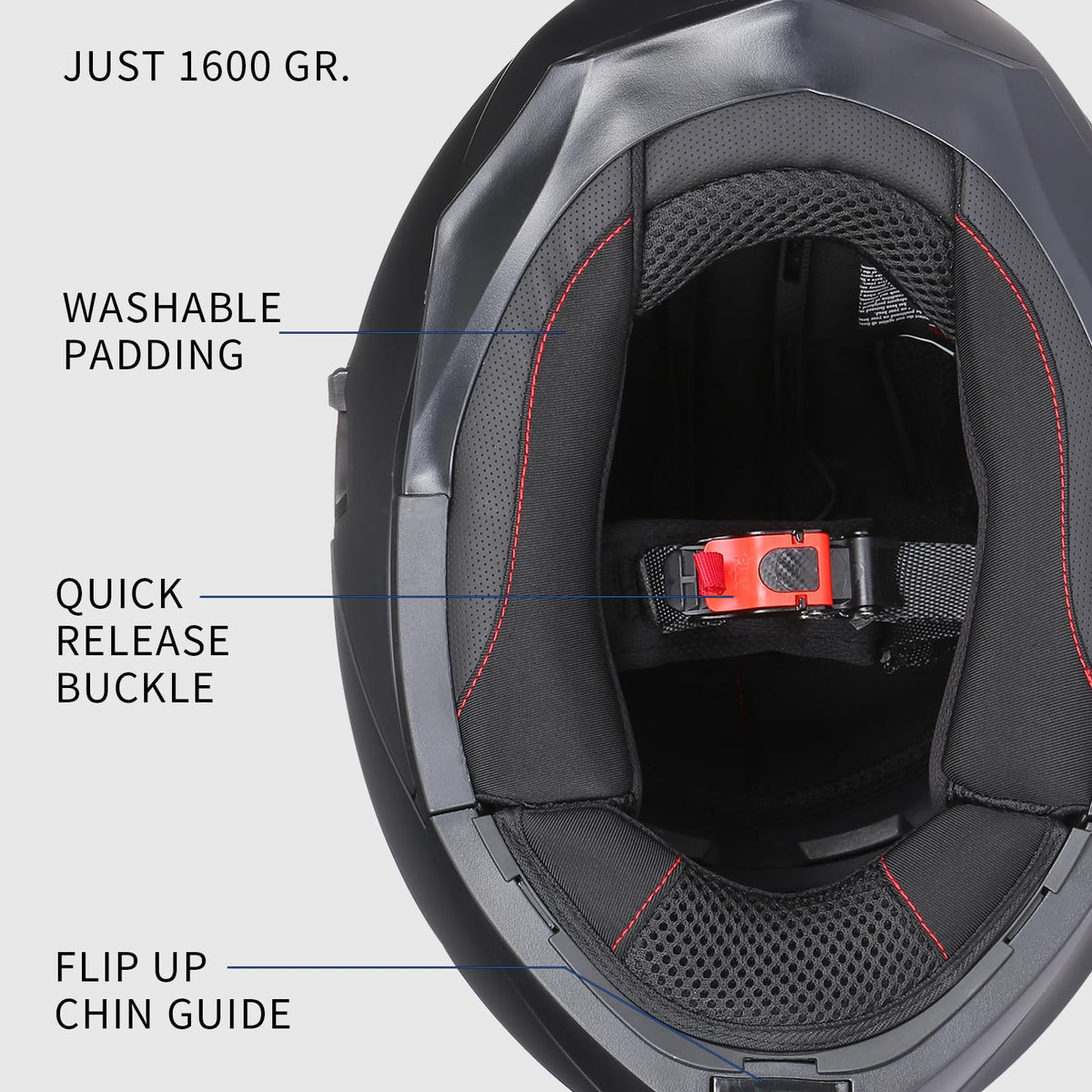Modular Motorcycle Helmet Flip Up Anti-Fog Lens L6617