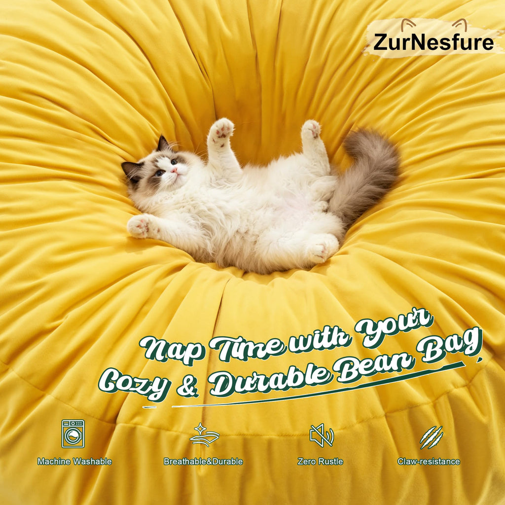 Yellow Memory Foam Bean Bag Chairs P80082