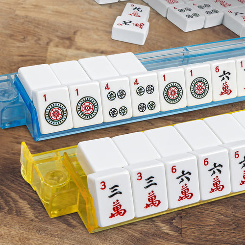 166 Tiles Mahjong Set with Racks Pushers Bag X864