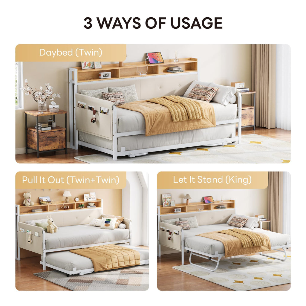 White Daybed with Trundle A397834