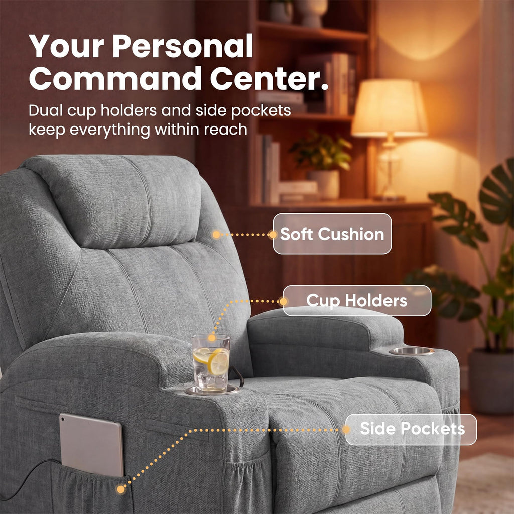 Small Swivel Rocker Recliner with Massage Z100