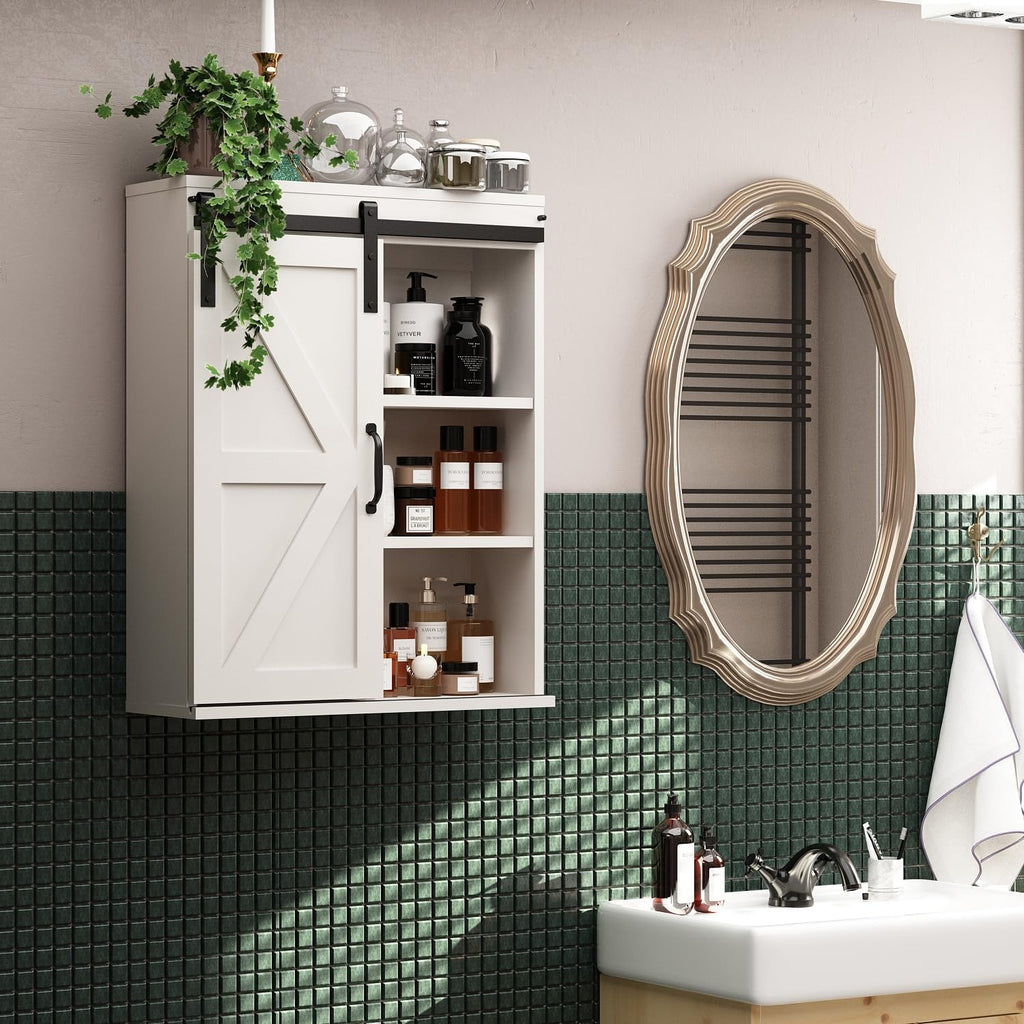 Wall Cabinet with Sliding Barn Door H10324