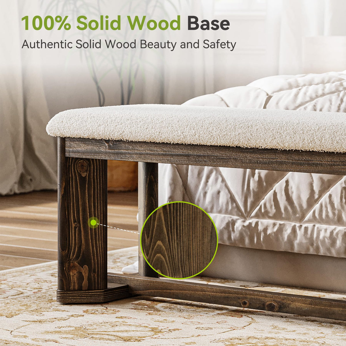 Upholstered Bench with Cushion P4292