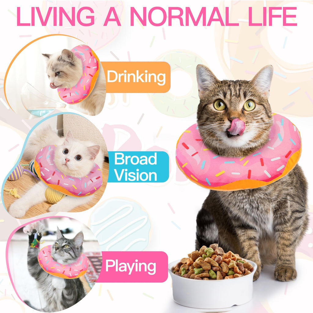 Soft Adjustable Cat Recovery Cone Collar Pink Small C32072