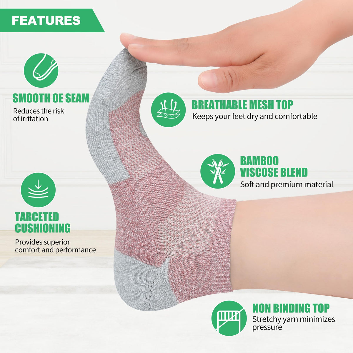 Diabetic Socks for Men, 12 Pairs Ankle & Low Cut Size 9-15 D71131