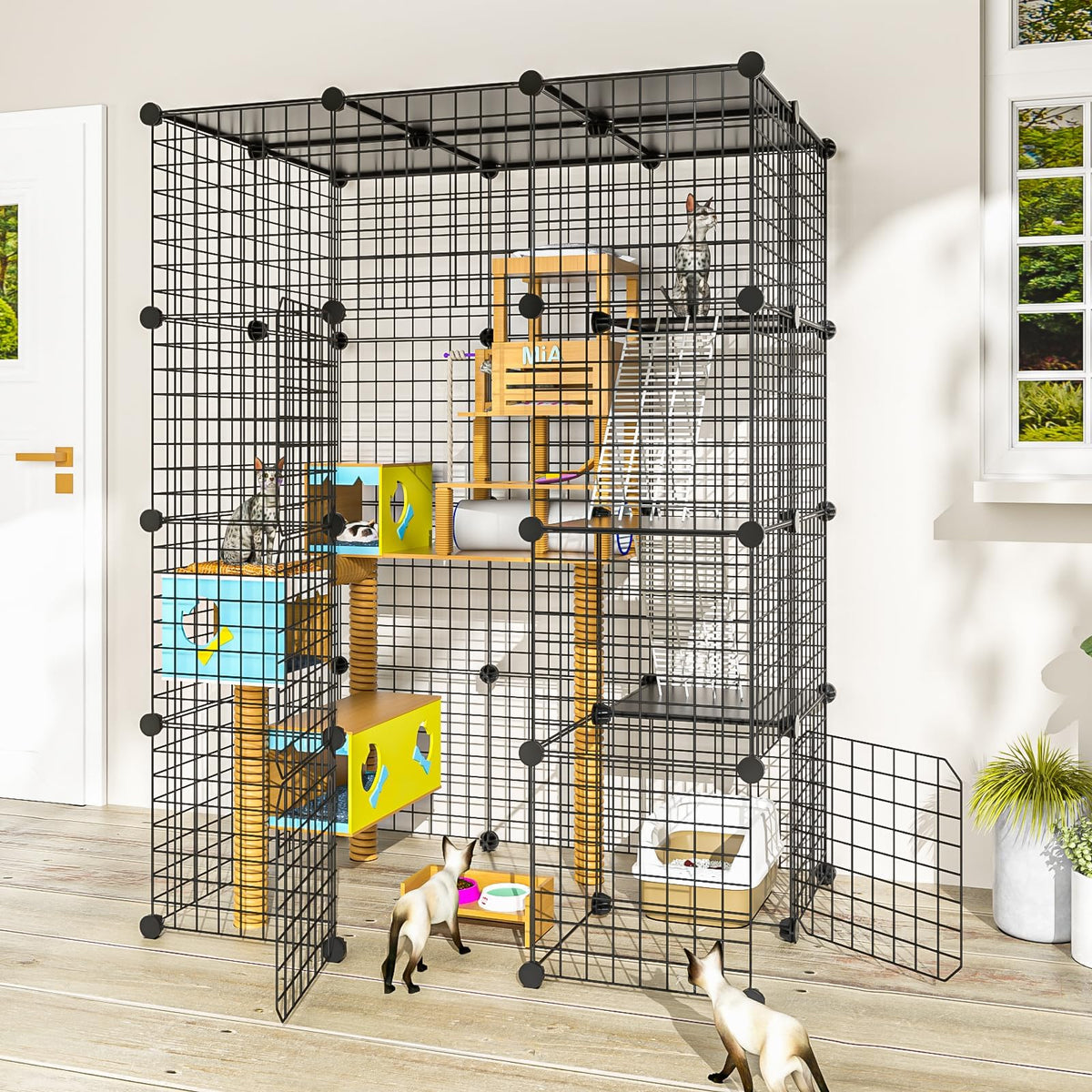 Large Detachable Metal Wire Cat Enclosure Q794