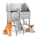 38" Stainless Steel Dog Grooming Tub with Stairs U957943