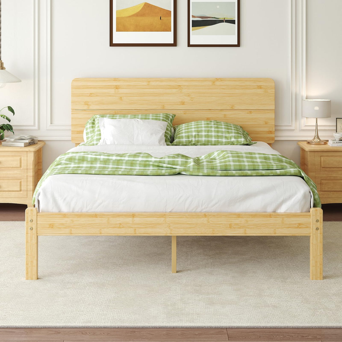 14 inch Bamboo Full Bed Frame with Headboard G99186