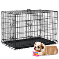 36 Inch Double-Door Metal Dog Crate with Tray and Divider B685304