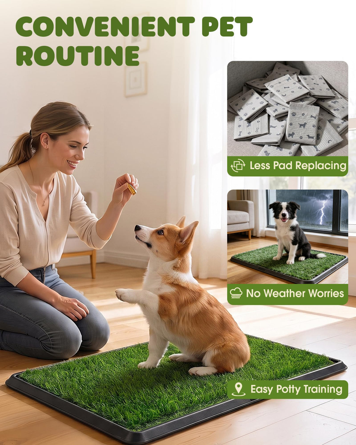 3 Layer Dog Grass Pad with Tray 30" x 20" B756001