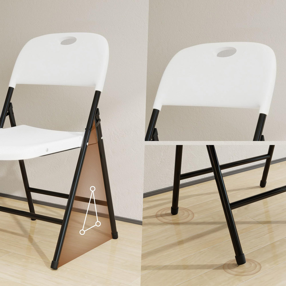 White 6 Pack Plastic Folding Chairs C463