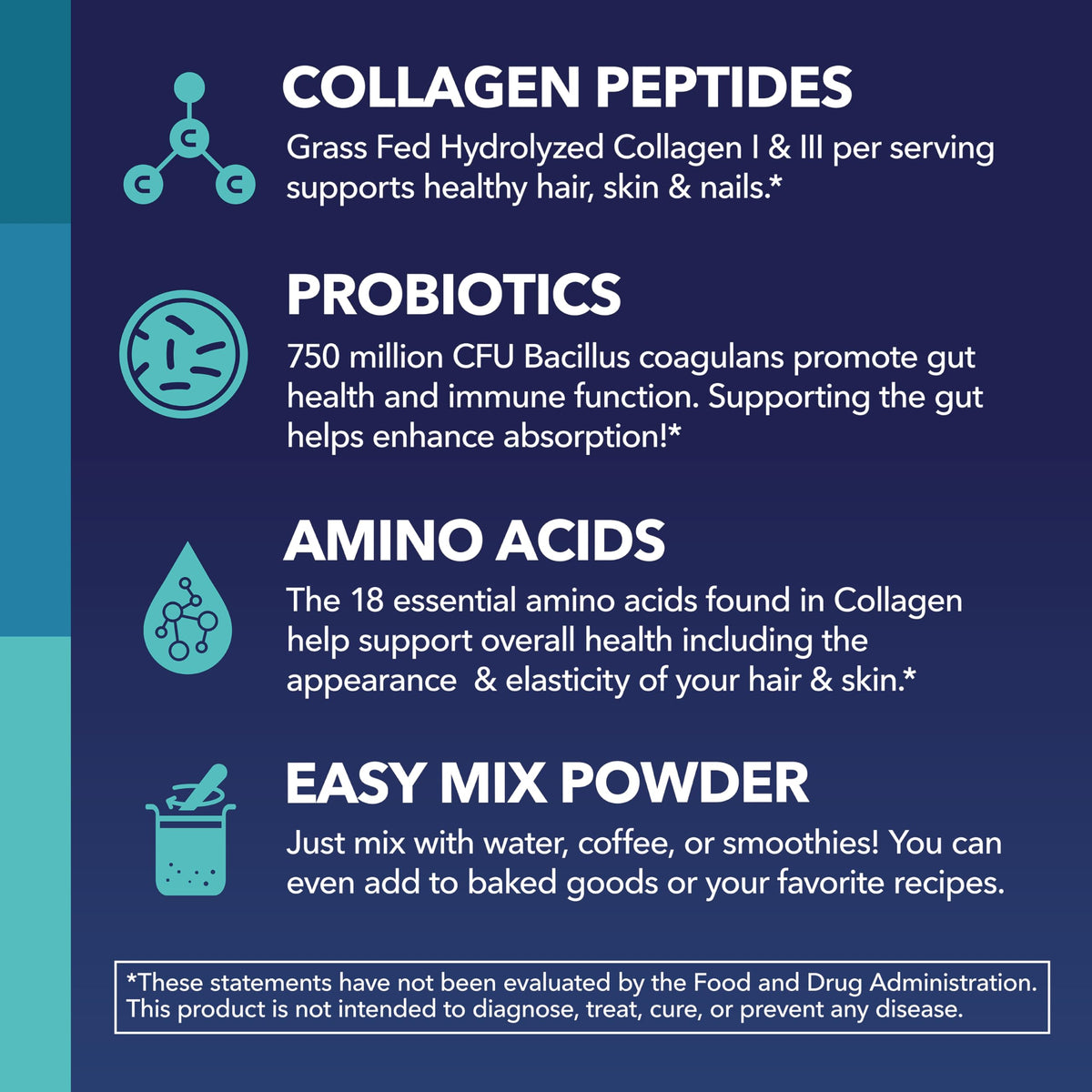 Unflavored Collagen Peptides Powder with Probiotics C318994