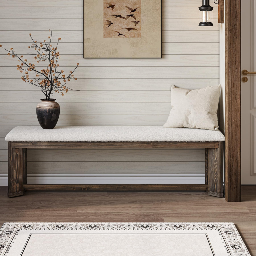 Upholstered Bench with Cushion P4292