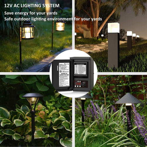 200W Low Voltage Landscape Transformer with Photo Sensor Timer N731546