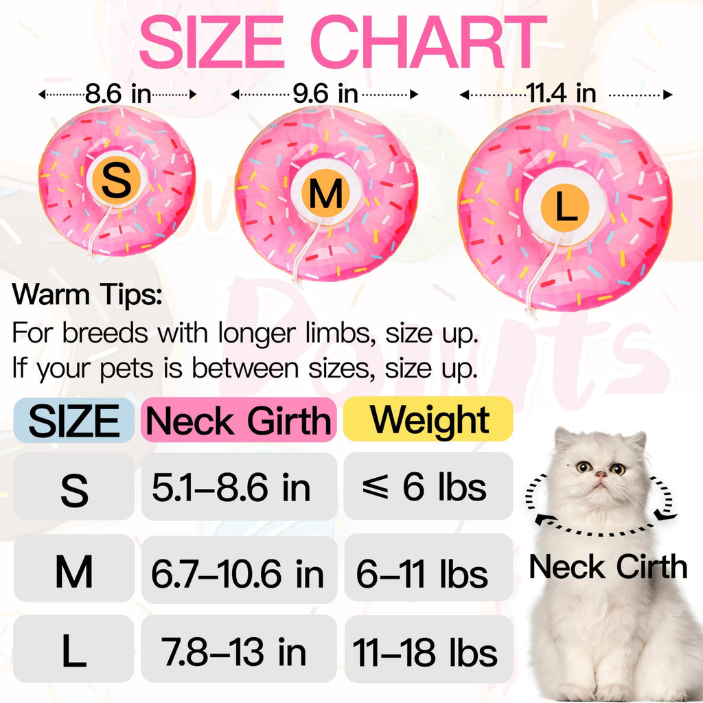 Soft Adjustable Cat Recovery Cone Collar Pink Small C32072