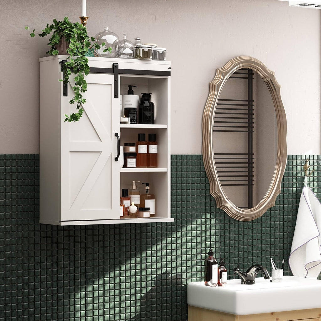 Wall Cabinet with Sliding Barn Door H10324