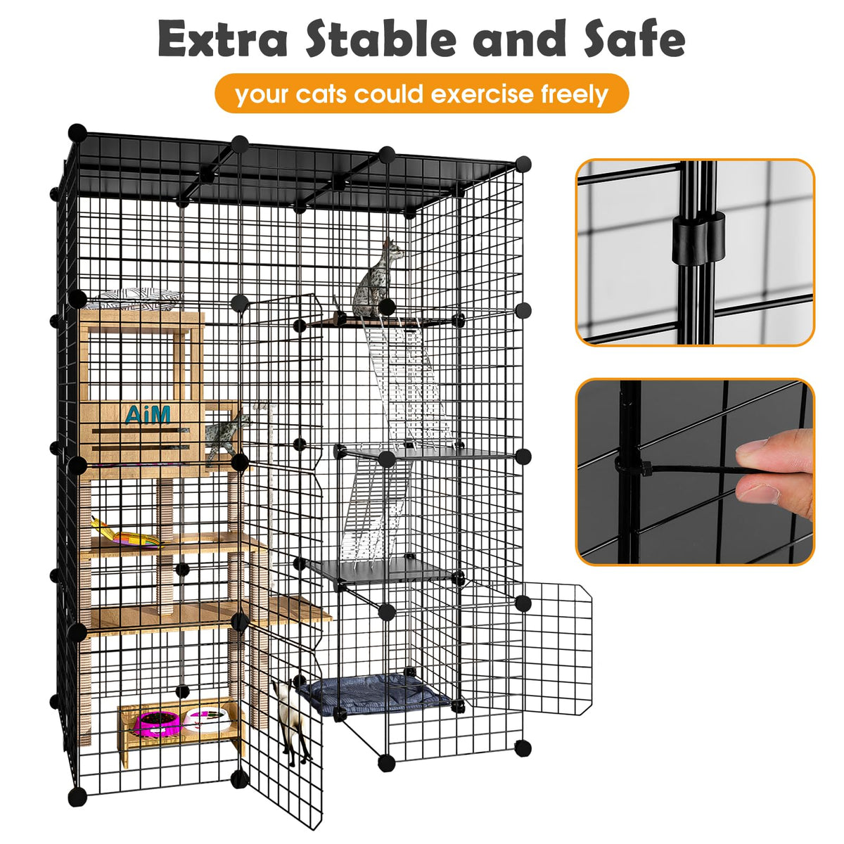 Large Detachable Metal Wire Cat Enclosure Q794