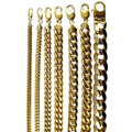 14K Yellow Gold Solid Miami Cuban Chain P326
