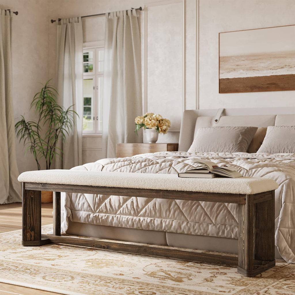 Upholstered Bench with Cushion P4292
