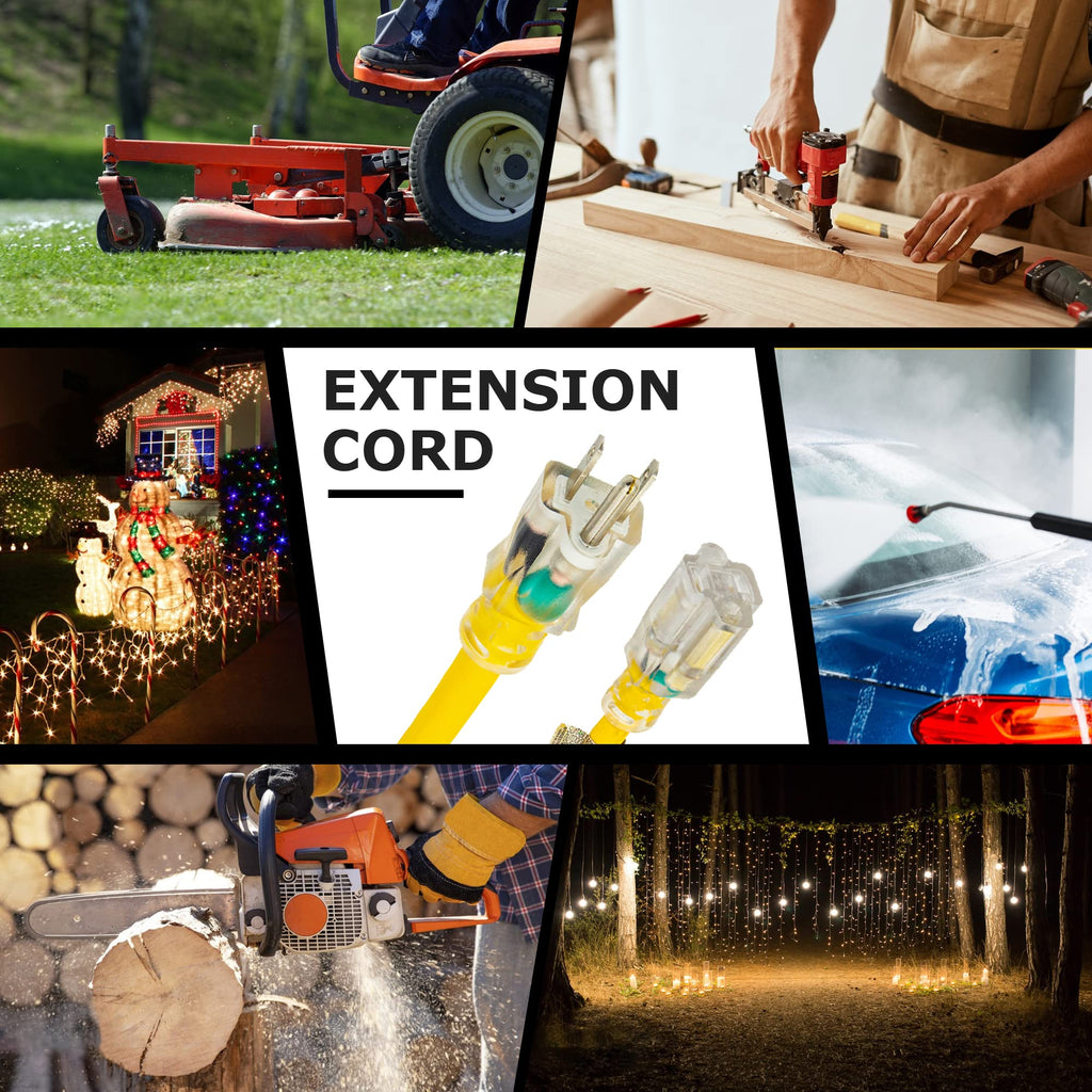 Yellow 12 Gauge 10 ft Extension Cord J97155