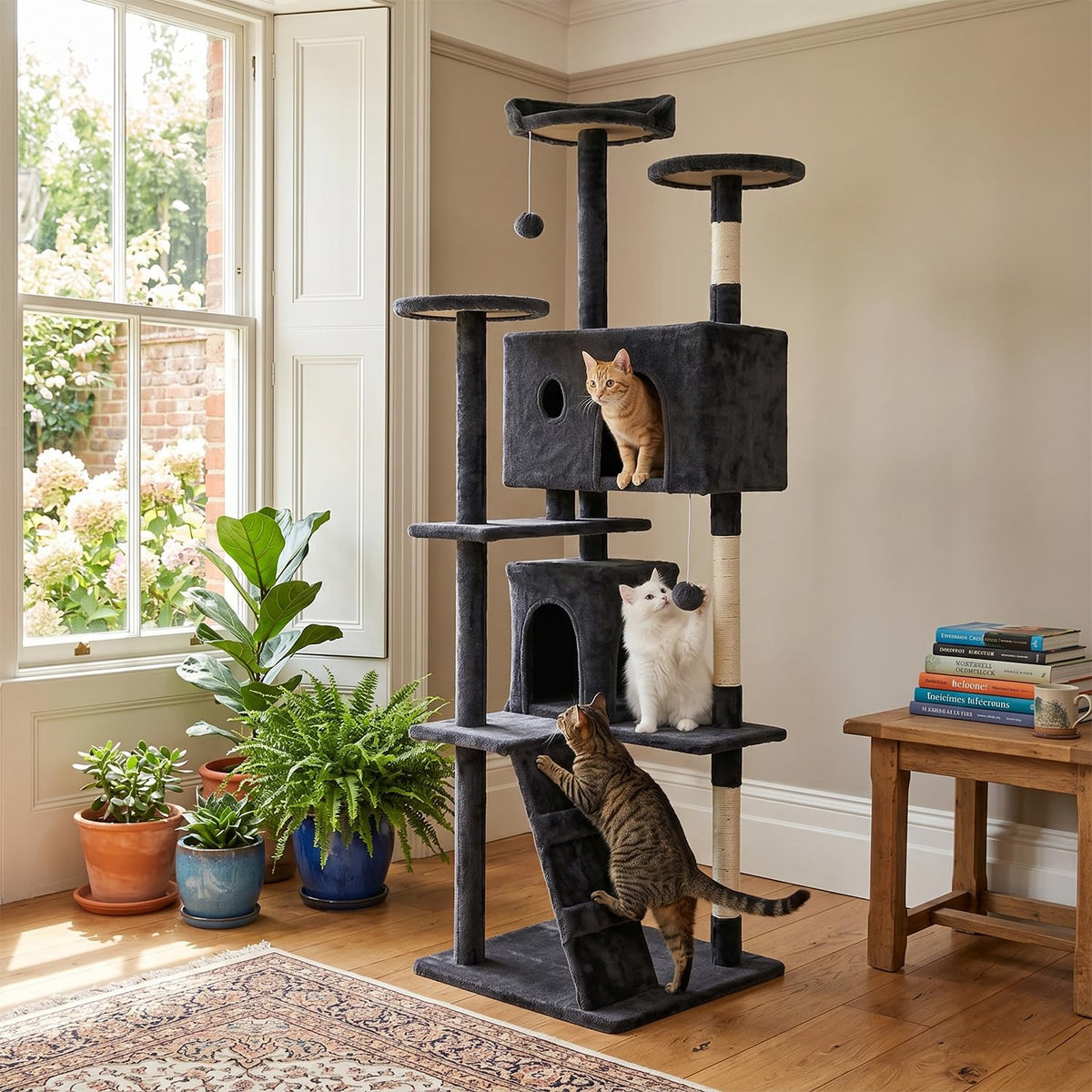 70" Dark Gray Cat Tree Tower N760
