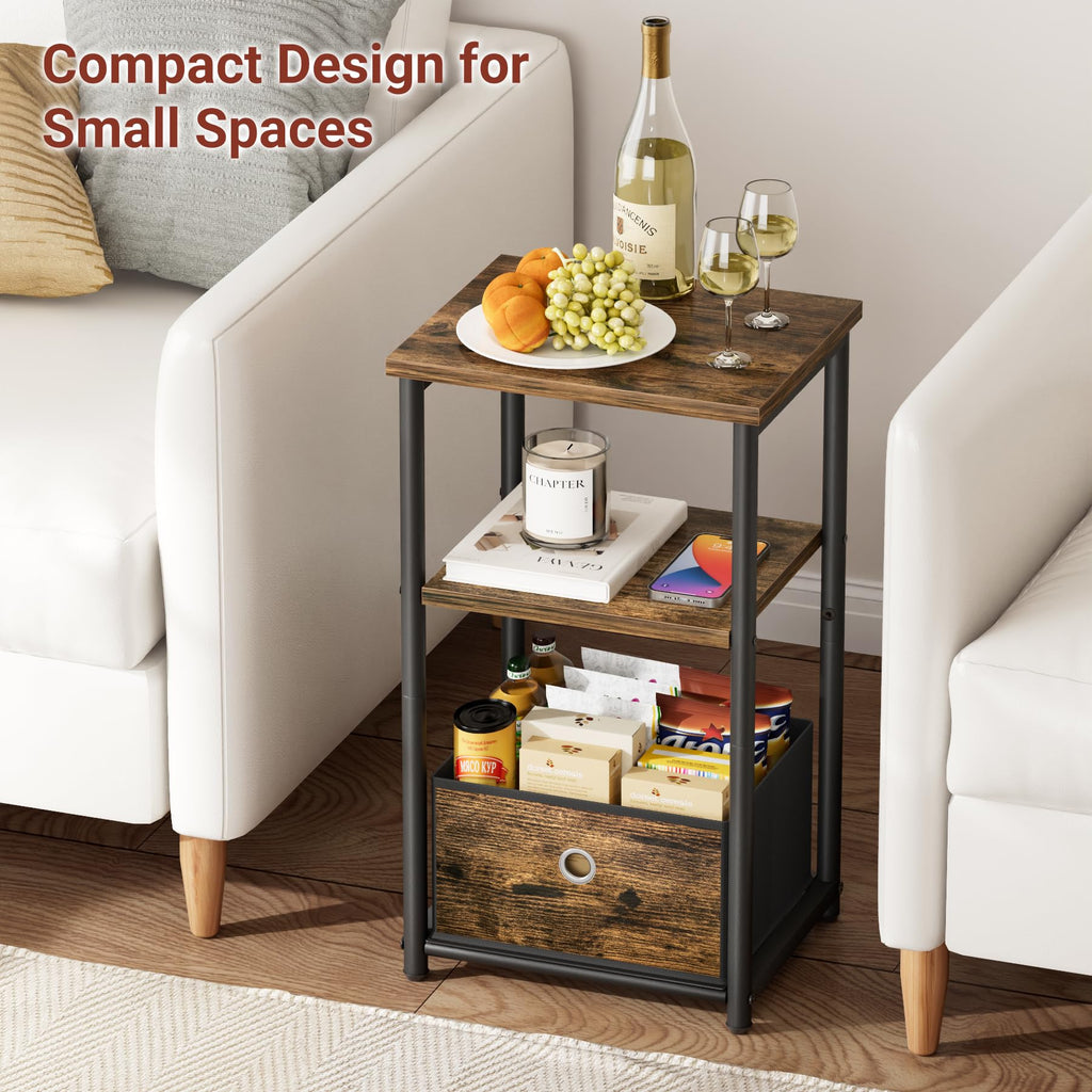 3 Tier Side Table with Storage Basket R3345