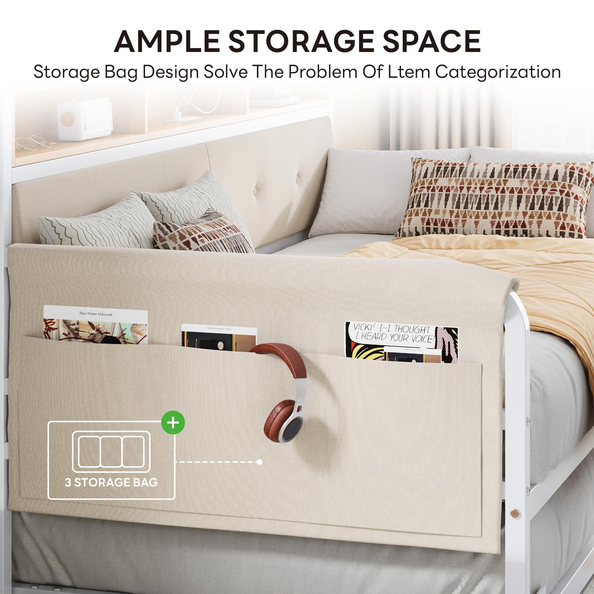White Daybed with Trundle A397834