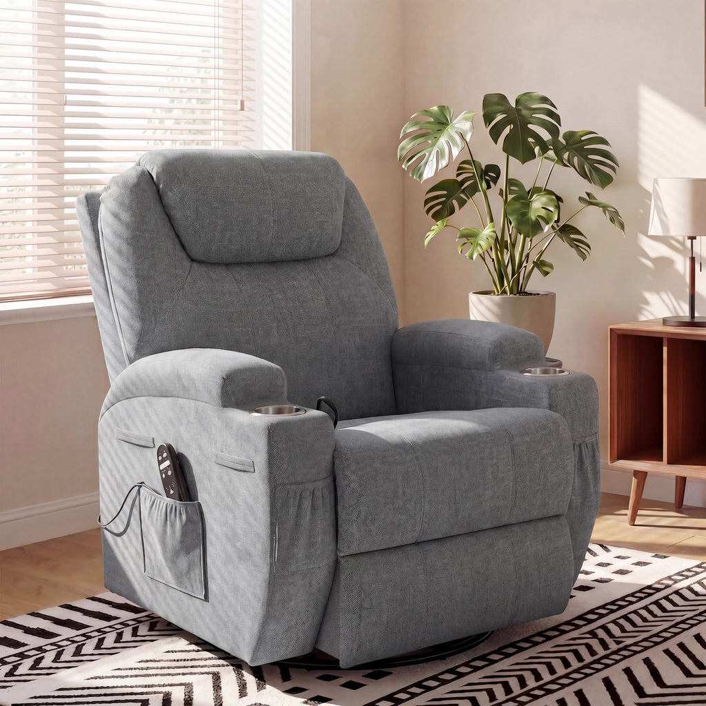 Small Swivel Rocker Recliner with Massage Z100