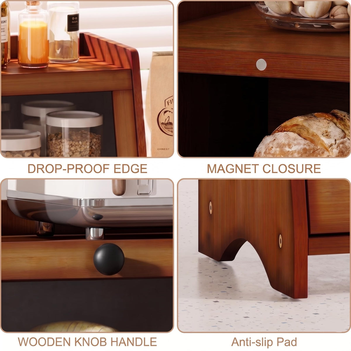 Brown Bamboo Bread Box R5789