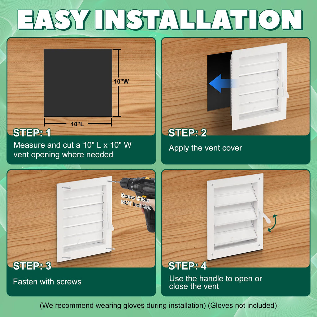 Adjustable Aluminum Alloy Chicken Coop Vent with Screen Mesh Y5273