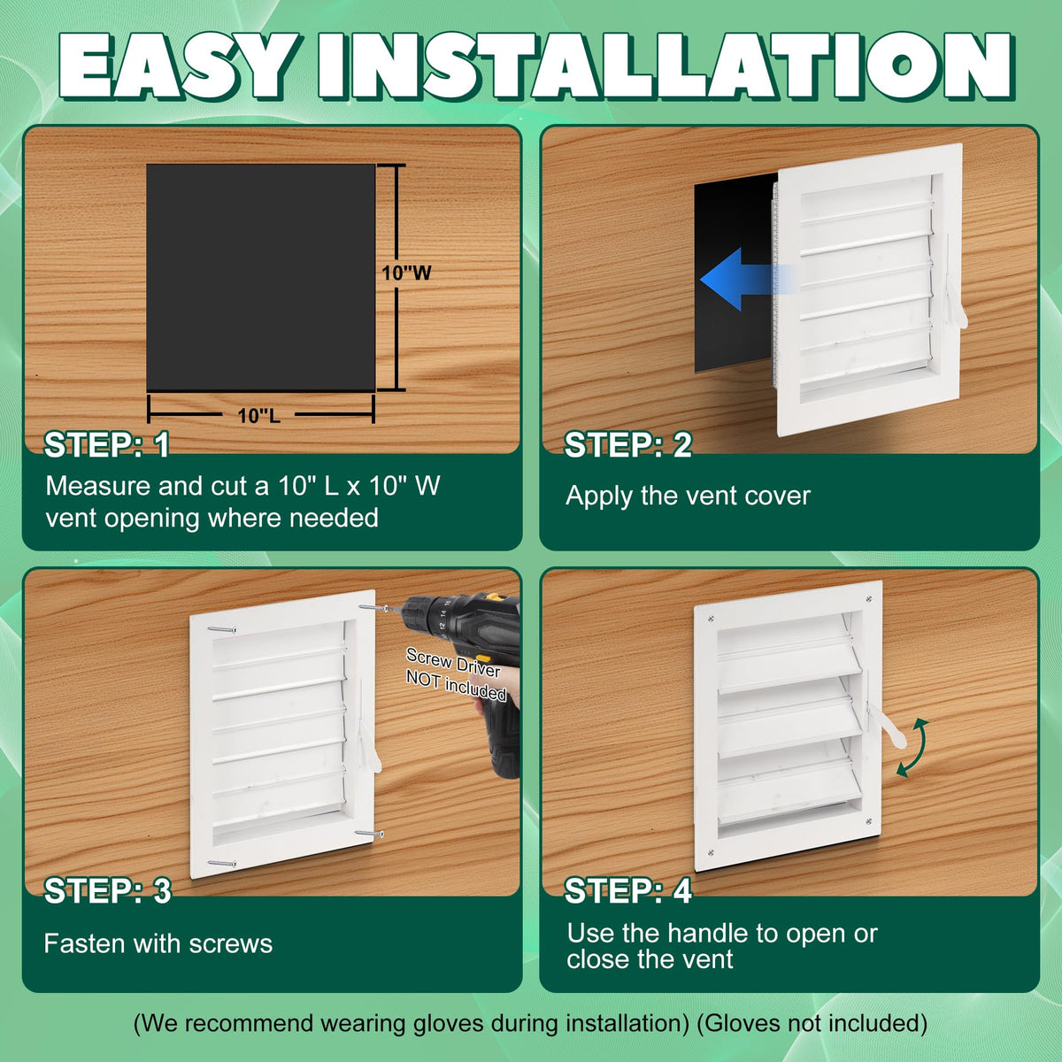 Adjustable Aluminum Alloy Chicken Coop Vent with Screen Mesh Y5273