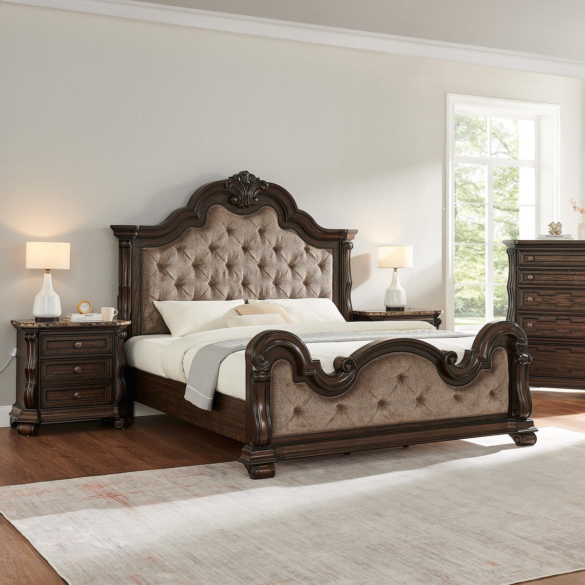 86" Eastern King Platform Wood Bed Frame M6989