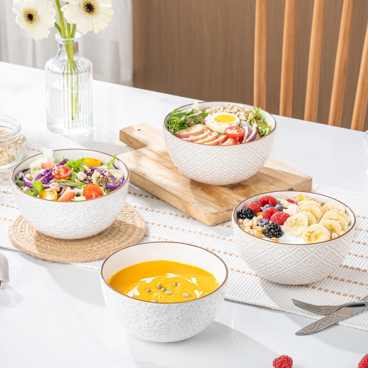 26 oz Ceramic Soup Bowls Set of 4 Z135236