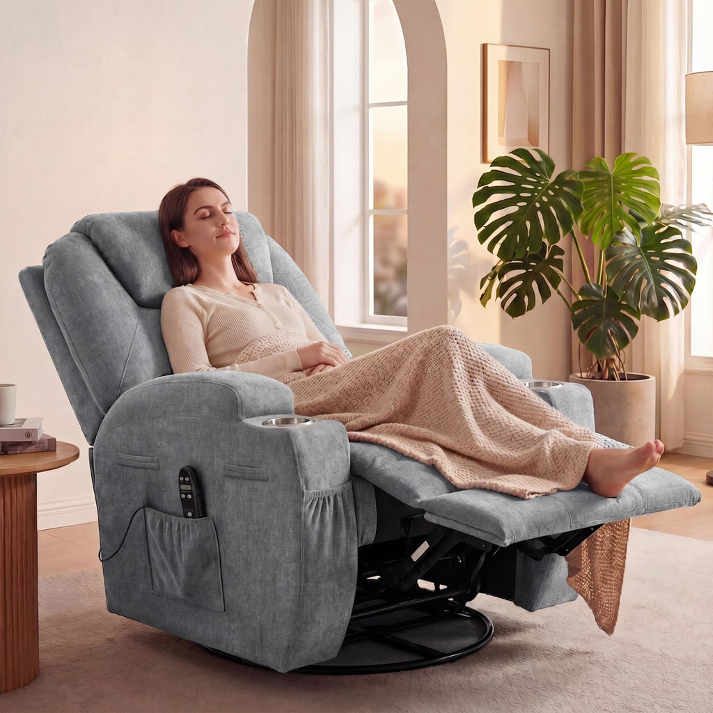 Small Swivel Rocker Recliner with Massage Z100