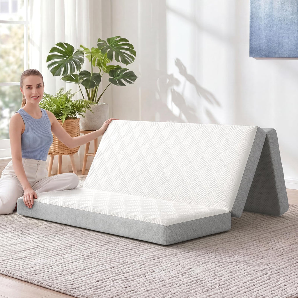 Queen 4 Inch Foldable Memory Foam Mattress C4013
