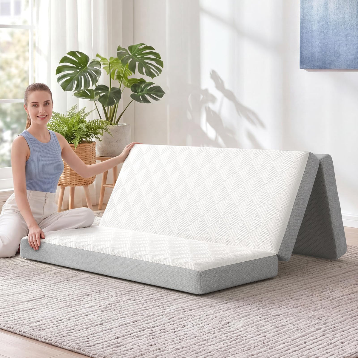 Queen 4 Inch Foldable Memory Foam Mattress C4013